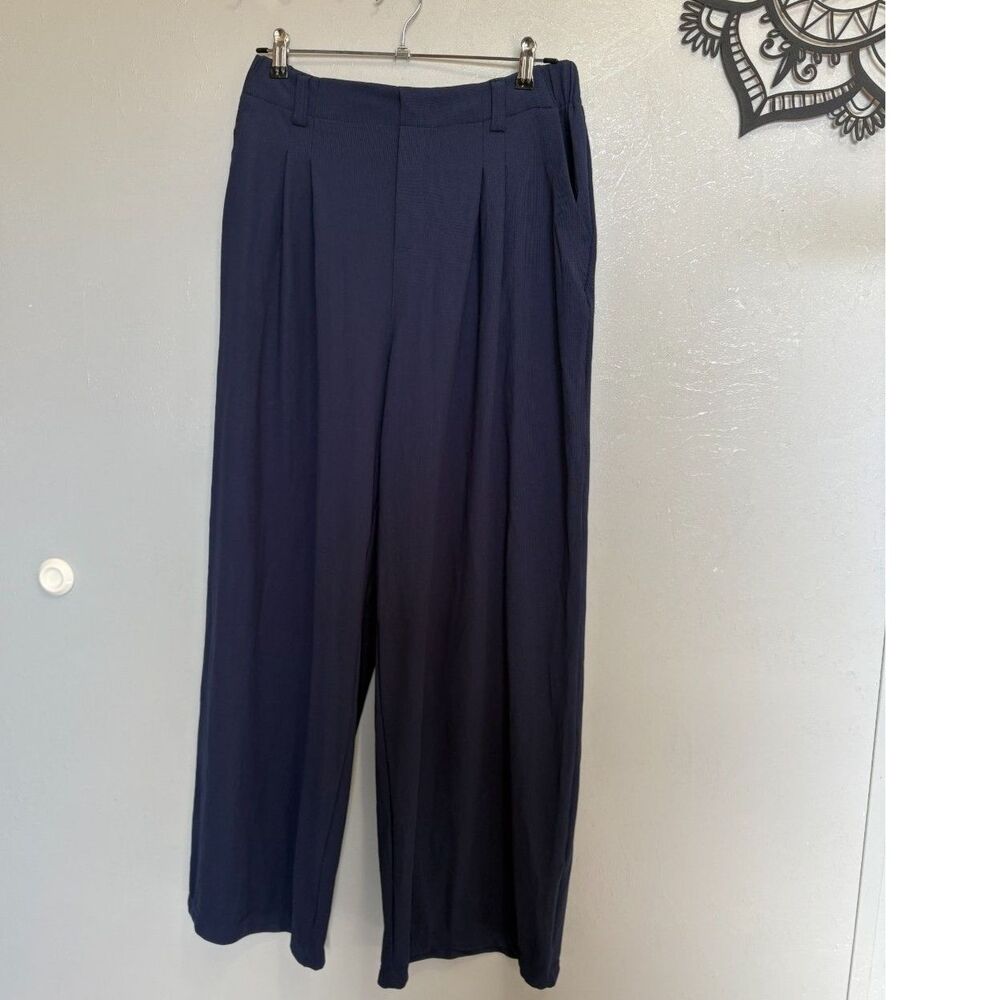 Halara Flex™ Large High Waisted Waffle Wide Leg Work Pants - Picture 4 of 10